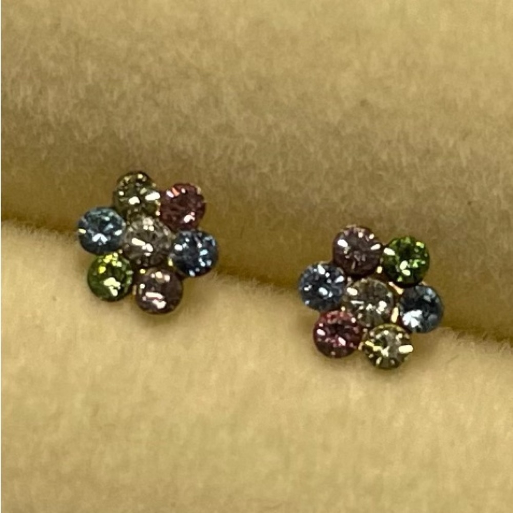 Colorful Rhinestone Tiny Earrings